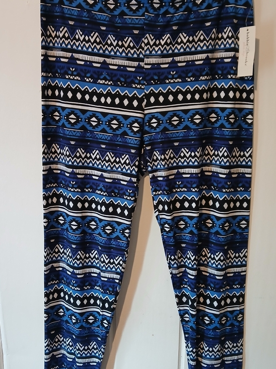 Pants - Blue Aztec Print Leggings